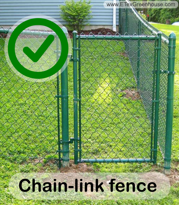 Etexgreenhouse | Green Vinyl Coated Chain Link Gate