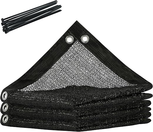 Royal Shade 50% Black Shade Cloth 16FT x 16FT Mesh Tarp with Grommets